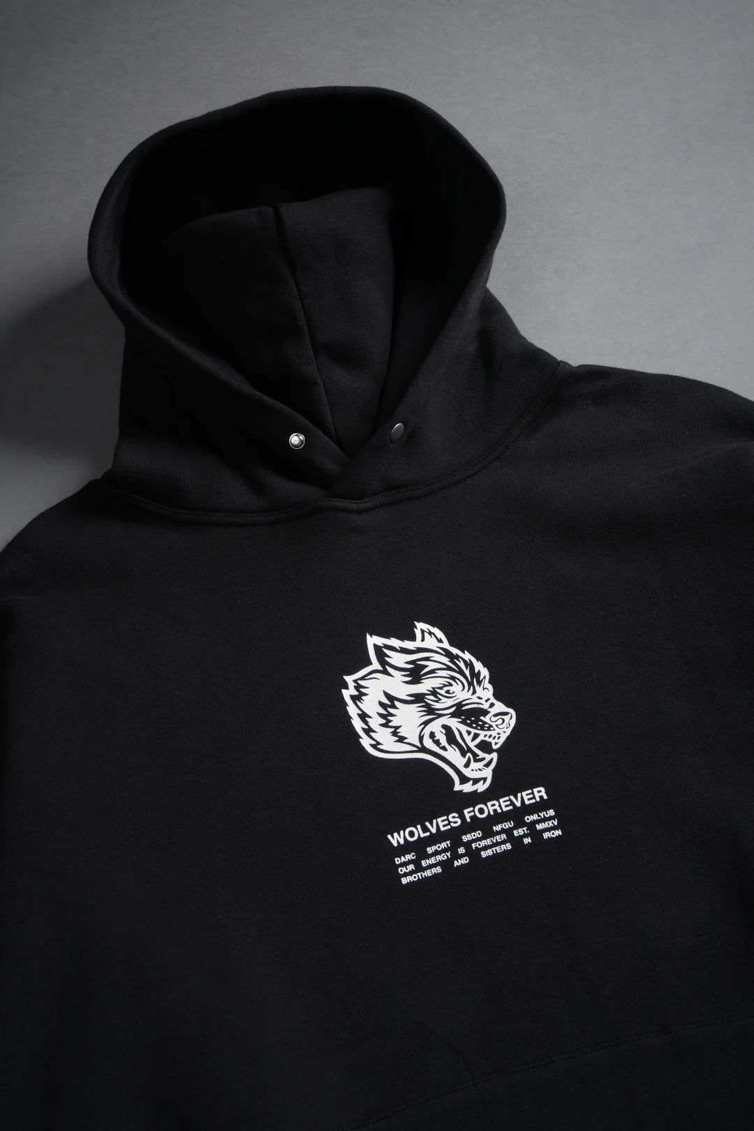 WOLVES HAVE YOUR BACK "PIERCE" HOODIE IN BLACK