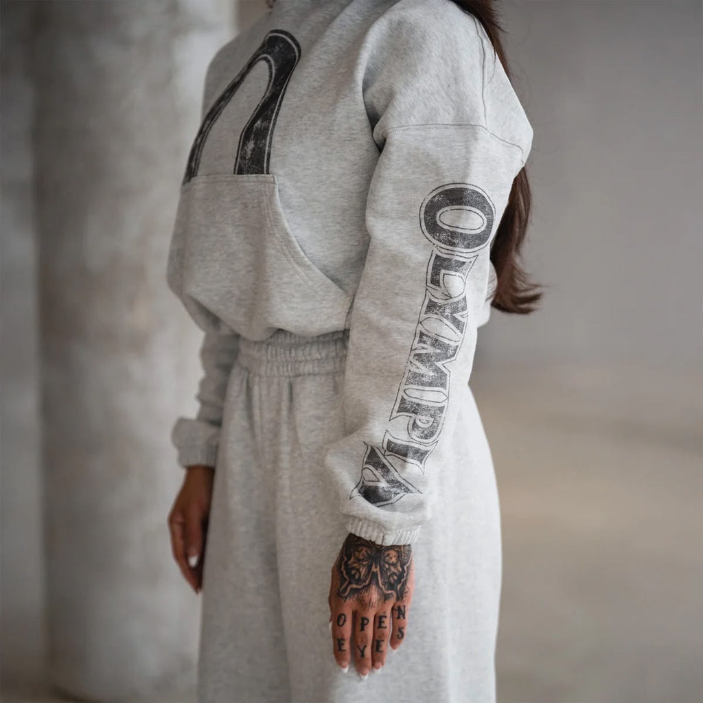 Women’s Olympia Cropped Hoodie Heather Gray