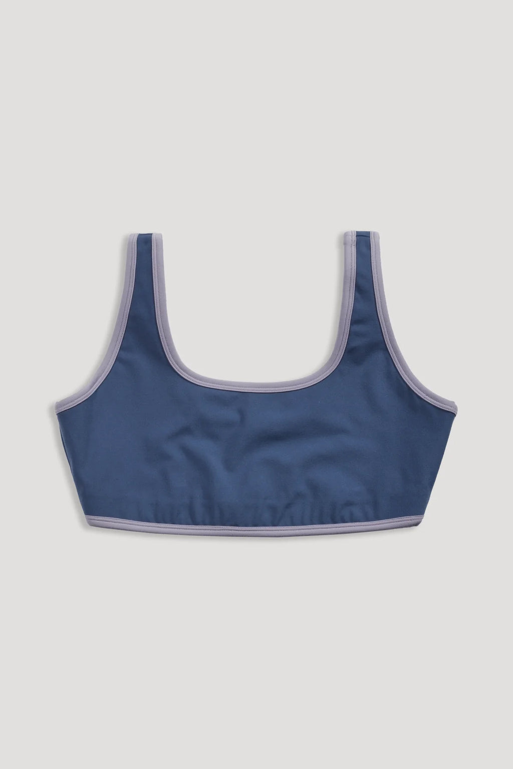 WOLF CONTRAST "KATE" ENERGY BRA IN WASHED DENIM/SPORT GRAY