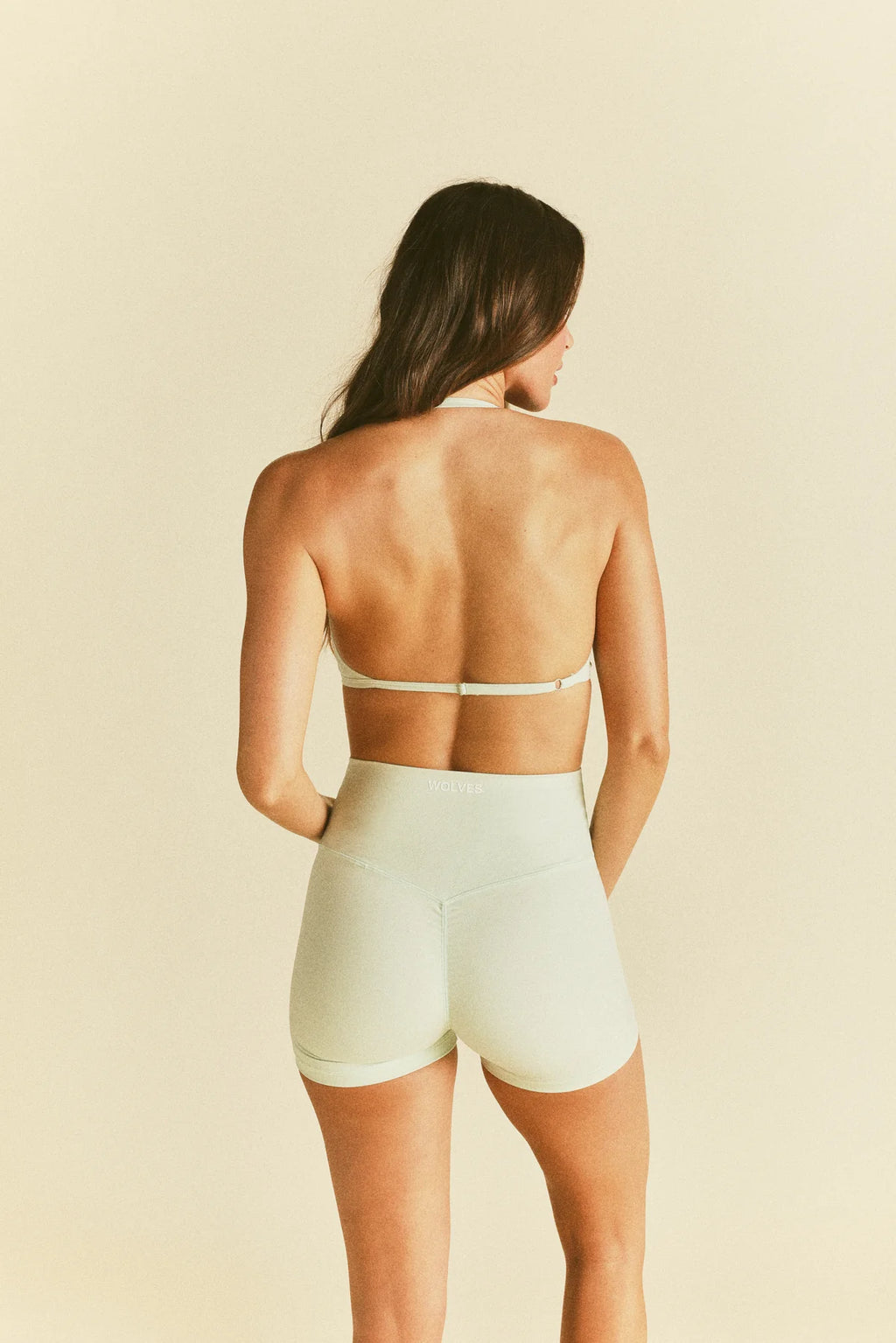 IYKYK WOLVES "EMMA" ENERGY SHORTS IN HONEYDEW