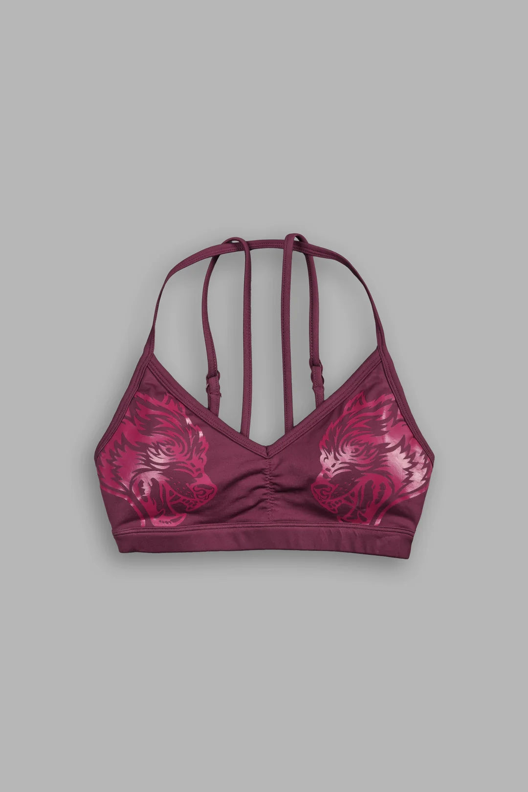DUAL EVEY SEAMLESS BRA IN DEEP CHERRY RED