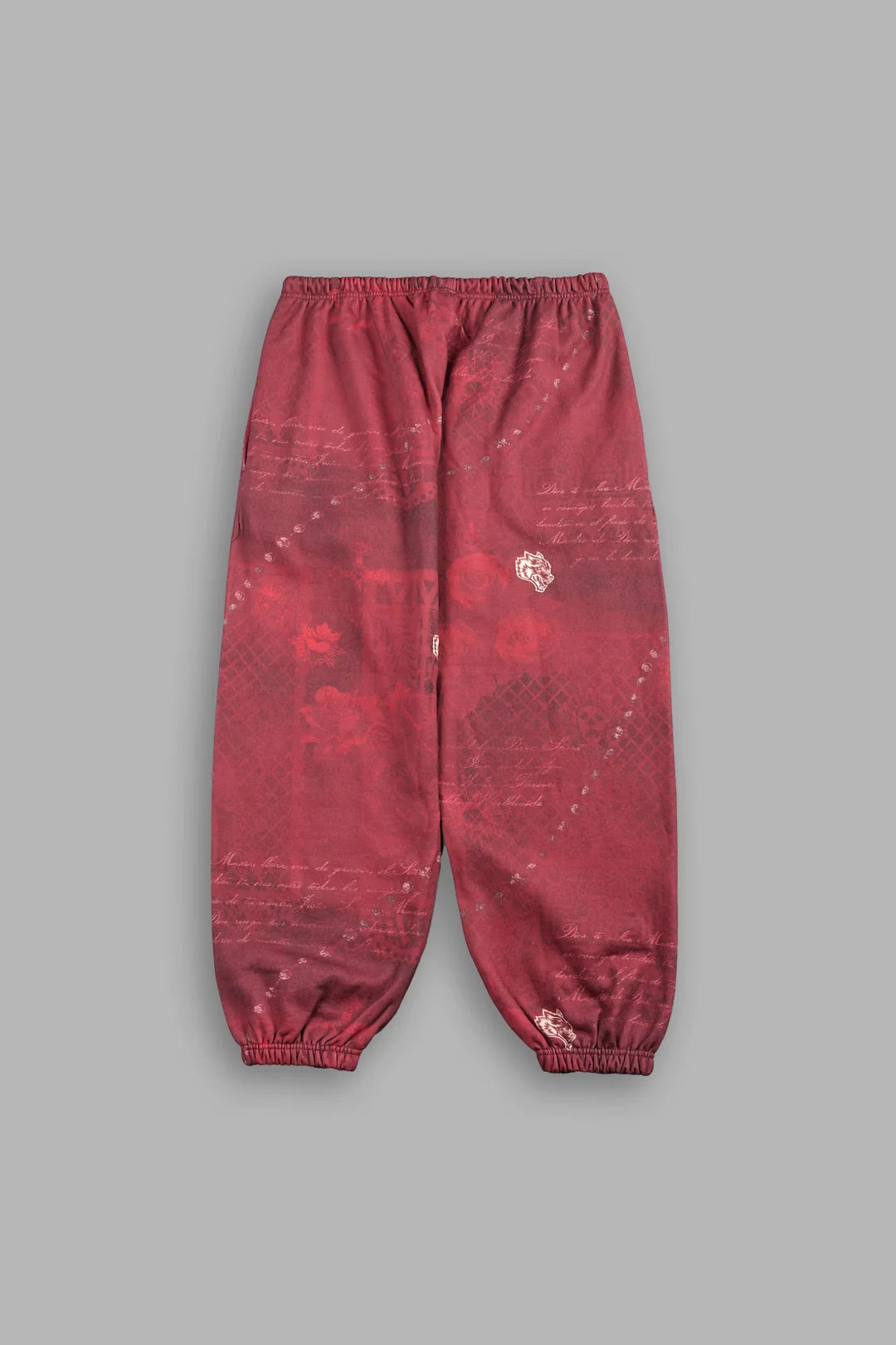 WOLVES PYRAMID LIGHTWEIGHT LOUNGER SWEAT PANTS IN ROSAS DE SANGRE