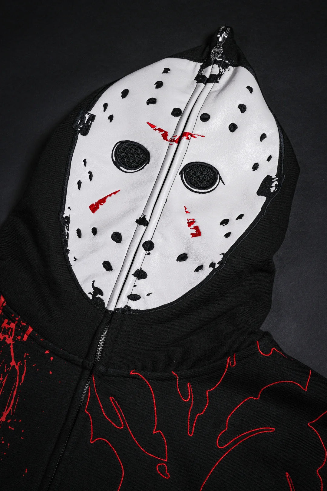 SILENT KILLER FULL ZIP UP HOODIE IN VINTAGE BLACK