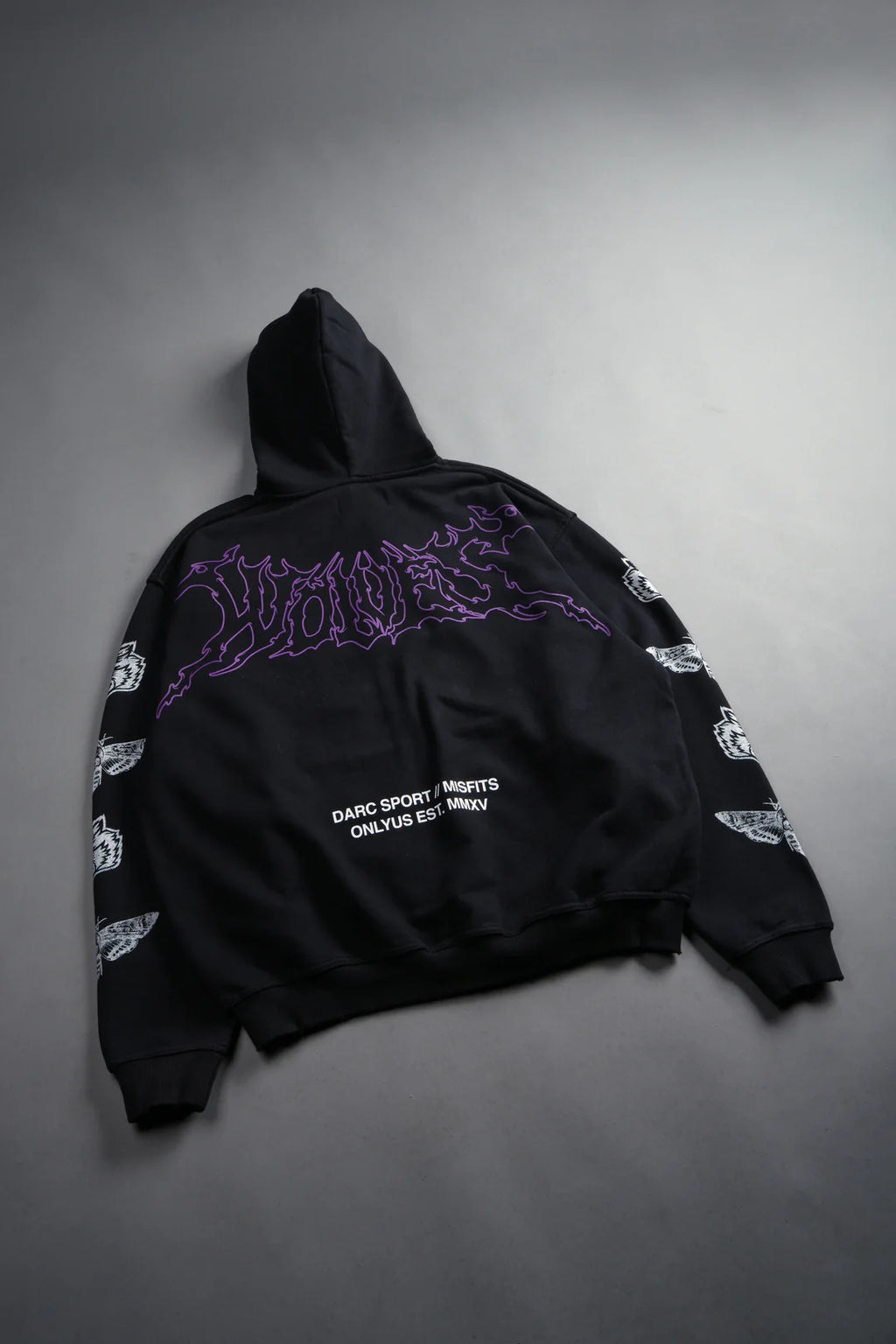 FIEND SKULL GRUNGE MOATIS ZIP HOODIE IN BLACK