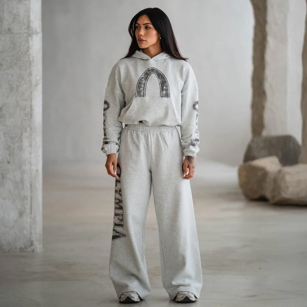 Women’s Olympia Cropped Hoodie Heather Gray