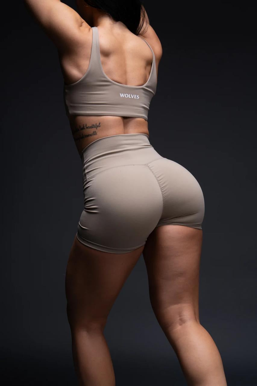 LOYALTY V3 "ENERGY" PUMP SHORTS IN TAUPE