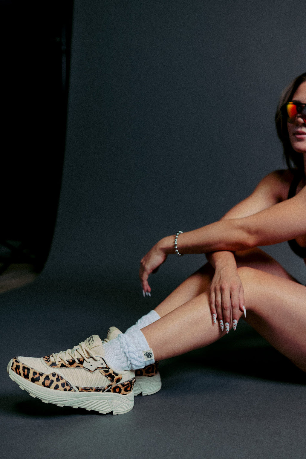 RUN-1 SHOES IN CLAY LEOPARD/CREAM