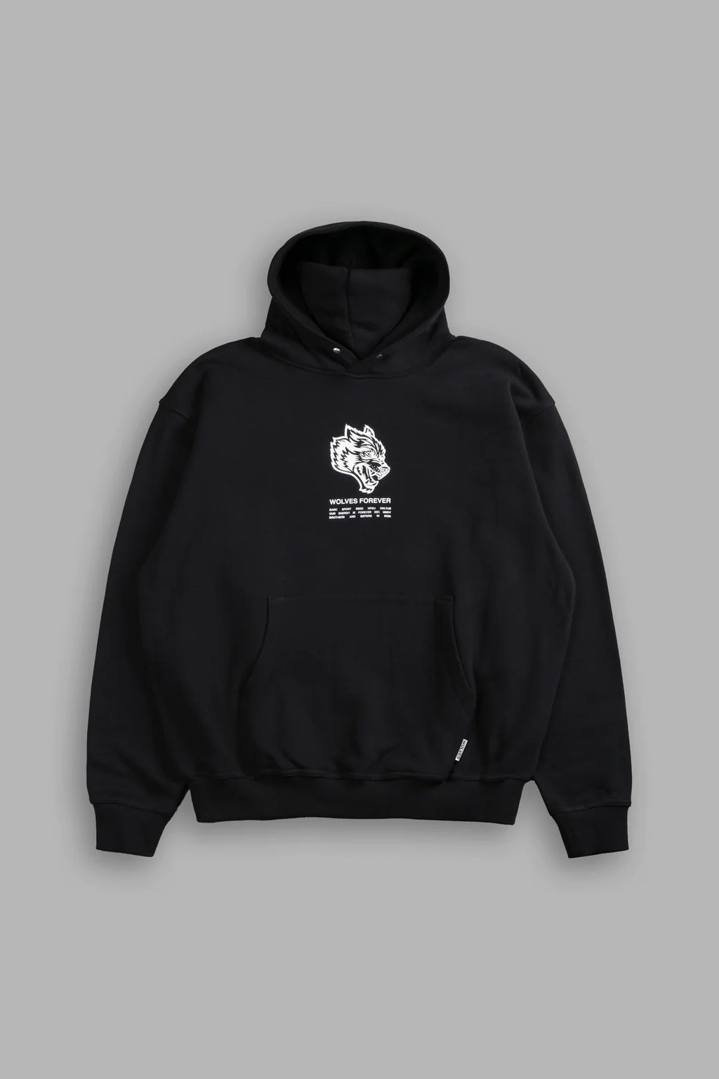 WOLVES HAVE YOUR BACK "PIERCE" HOODIE IN BLACK