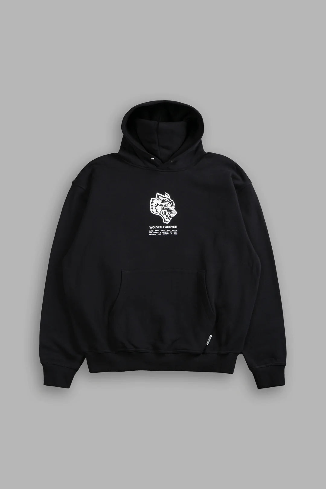 WOLVES HAVE YOUR BACK "PIERCE" HOODIE IN BLACK