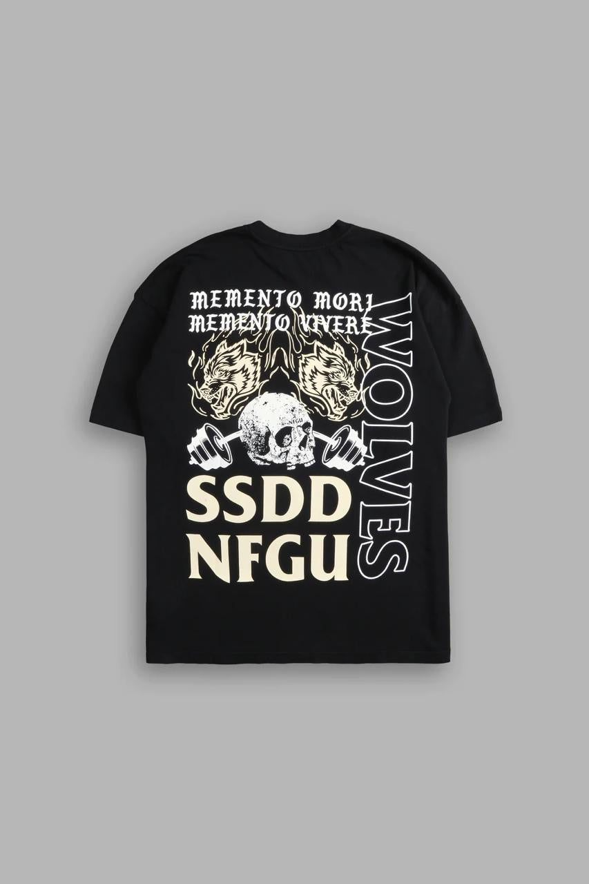 DON’T LOOK BACK “PREMIUM” OVERSIZED TEE IN BLACK
