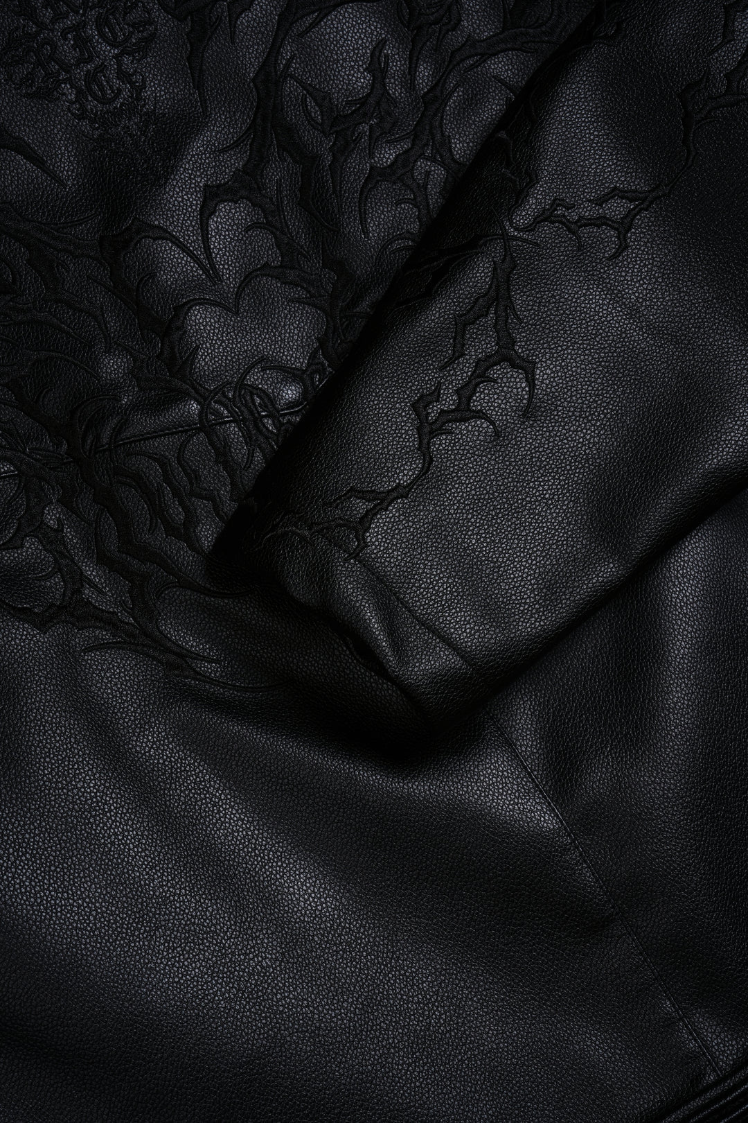 BLACKTHORN HELL PATCH BIKER JACKET IN BLACK