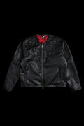 BLACKTHORN HELL PATCH BIKER JACKET IN BLACK