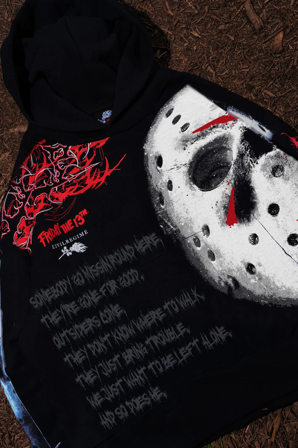 CRYSTAL LAKE TALES FOREVER HOODIE IN BLACK