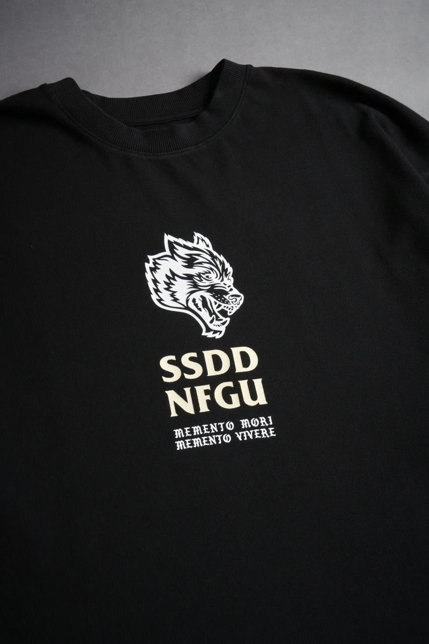 DON’T LOOK BACK “PREMIUM” OVERSIZED TEE IN BLACK