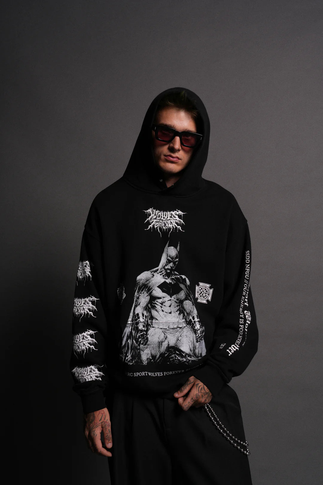 WHERE SHADOWS BEGIN "PIERCE" HOODIE IN BLACK