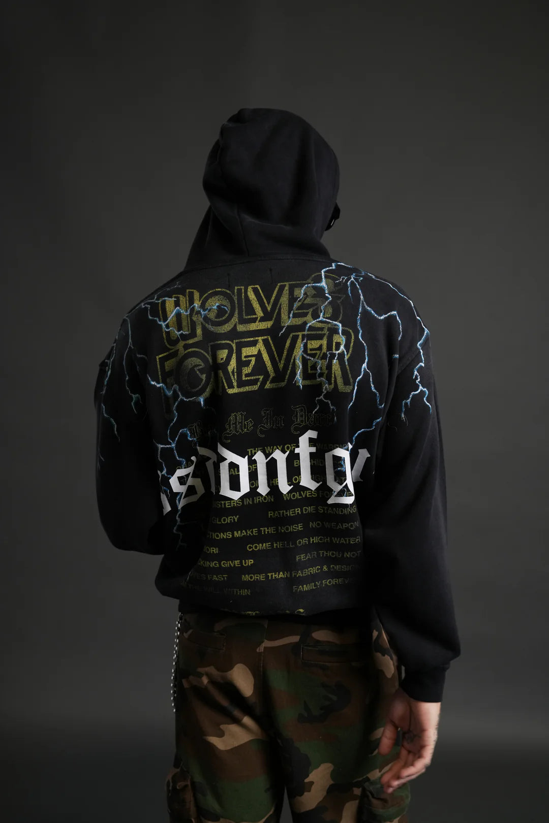 DARC STORM "PIERCE" HOODIE IN BLACK DRIFT WASH