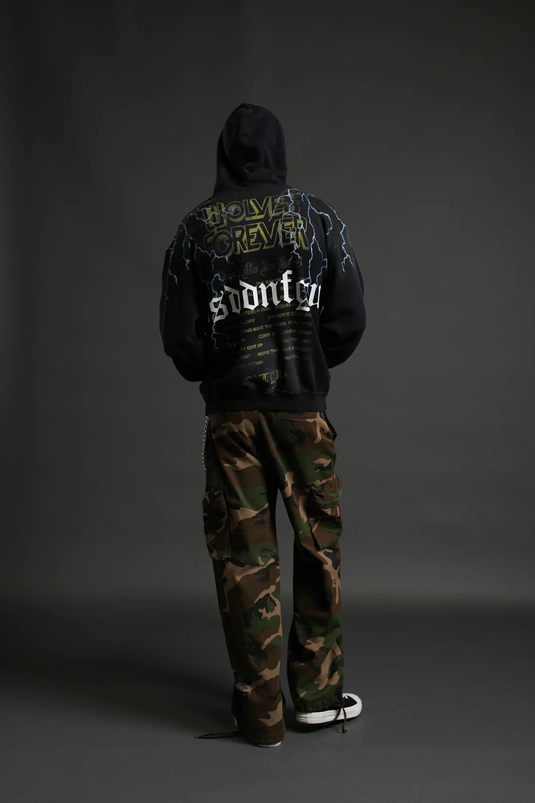 DARC STORM "PIERCE" HOODIE IN BLACK DRIFT WASH
