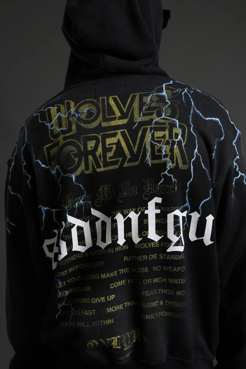 DARC STORM "PIERCE" HOODIE IN BLACK DRIFT WASH