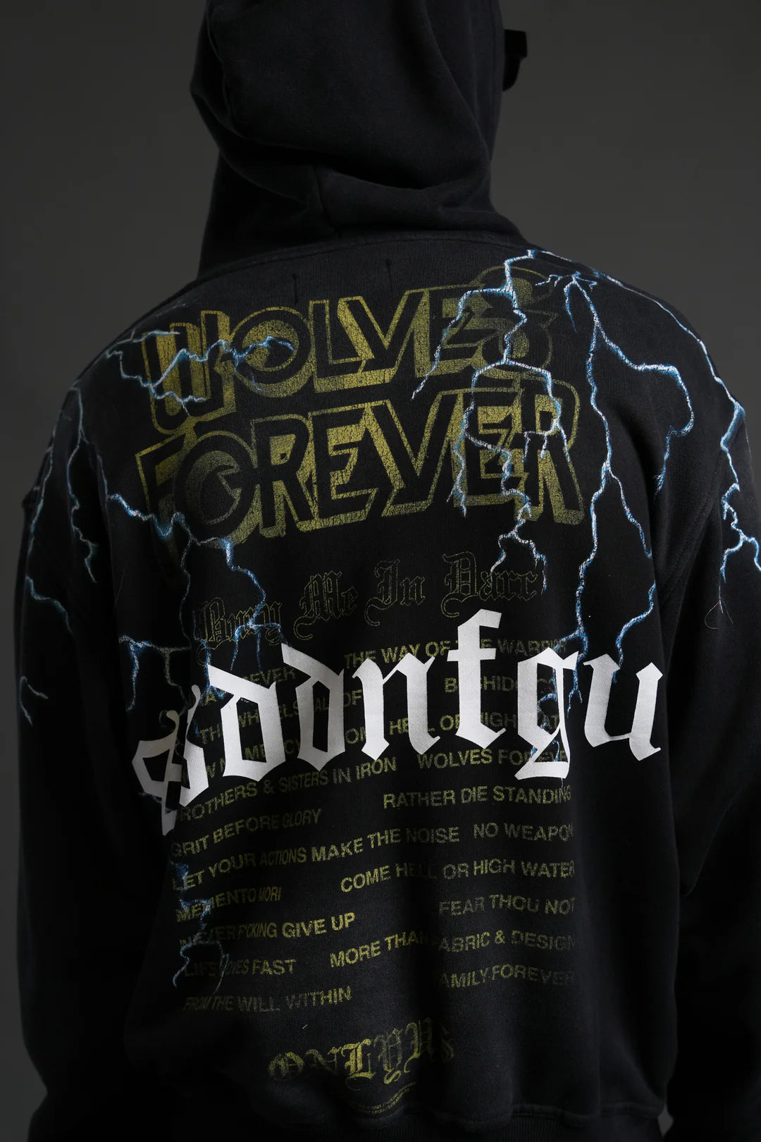 DARC STORM "PIERCE" HOODIE IN BLACK DRIFT WASH