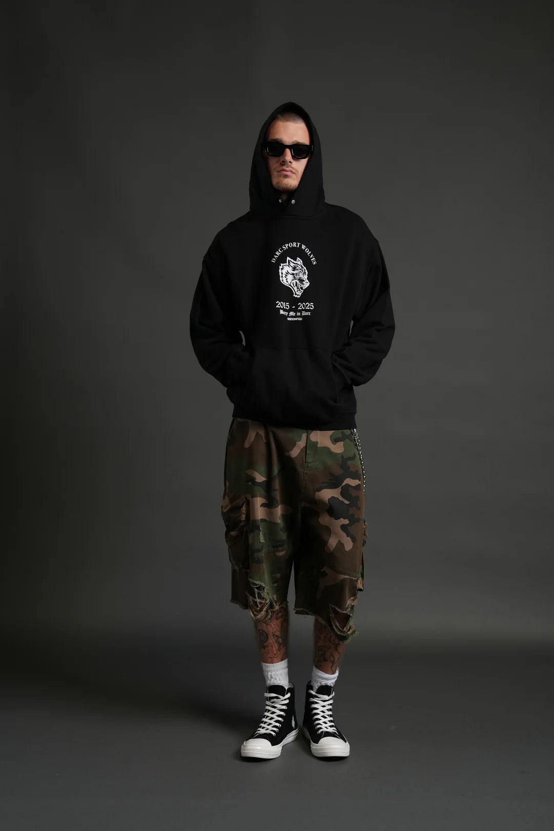 WOLF BLOOD "PIERCE" HOODIE IN BLACK