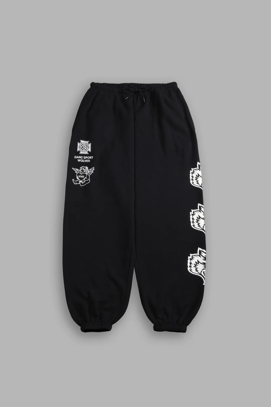 HEART CHERUB LIGHTWEIGHT LOUNGER SWEAT PANTS IN BLACK