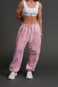 HEART CHERUB UNISEX LIGHTWEIGHT LOUNGER SWEAT PANTS IN CHERRY BLOSSOM HALO WASH