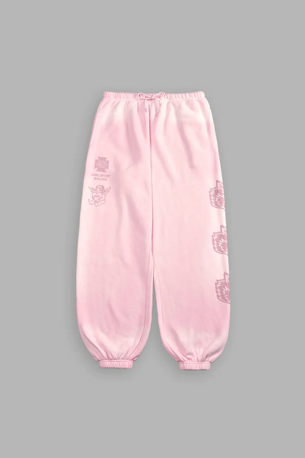 HEART CHERUB UNISEX LIGHTWEIGHT LOUNGER SWEAT PANTS IN CHERRY BLOSSOM HALO WASH