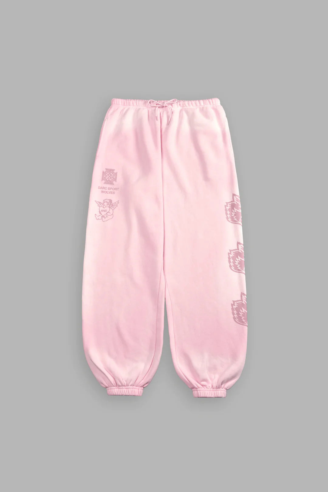 HEART CHERUB UNISEX LIGHTWEIGHT LOUNGER SWEAT PANTS IN CHERRY BLOSSOM HALO WASH