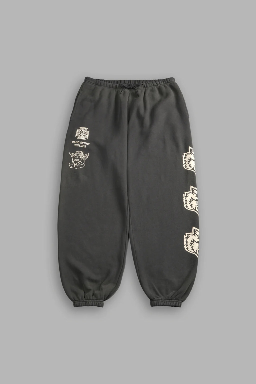 HEART CHERUB LIGHTWEIGHT LOUNGER SWEAT PANTS IN WOLF GRAY HALO WASH