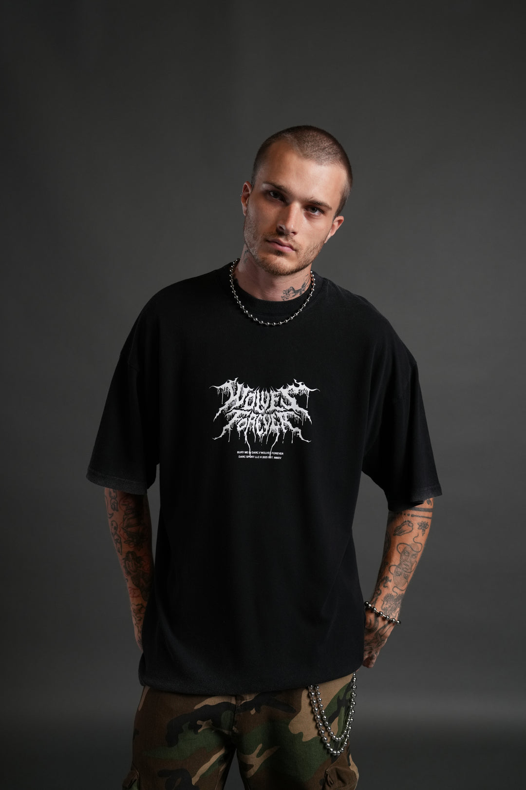 OUR BLOOD "PREMIUM" OVERSIZED TEE IN BLACK