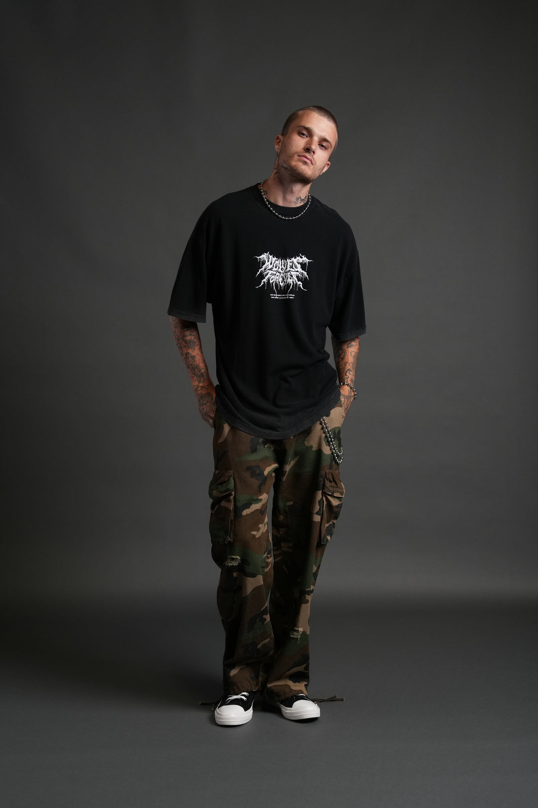 OUR BLOOD "PREMIUM" OVERSIZED TEE IN BLACK