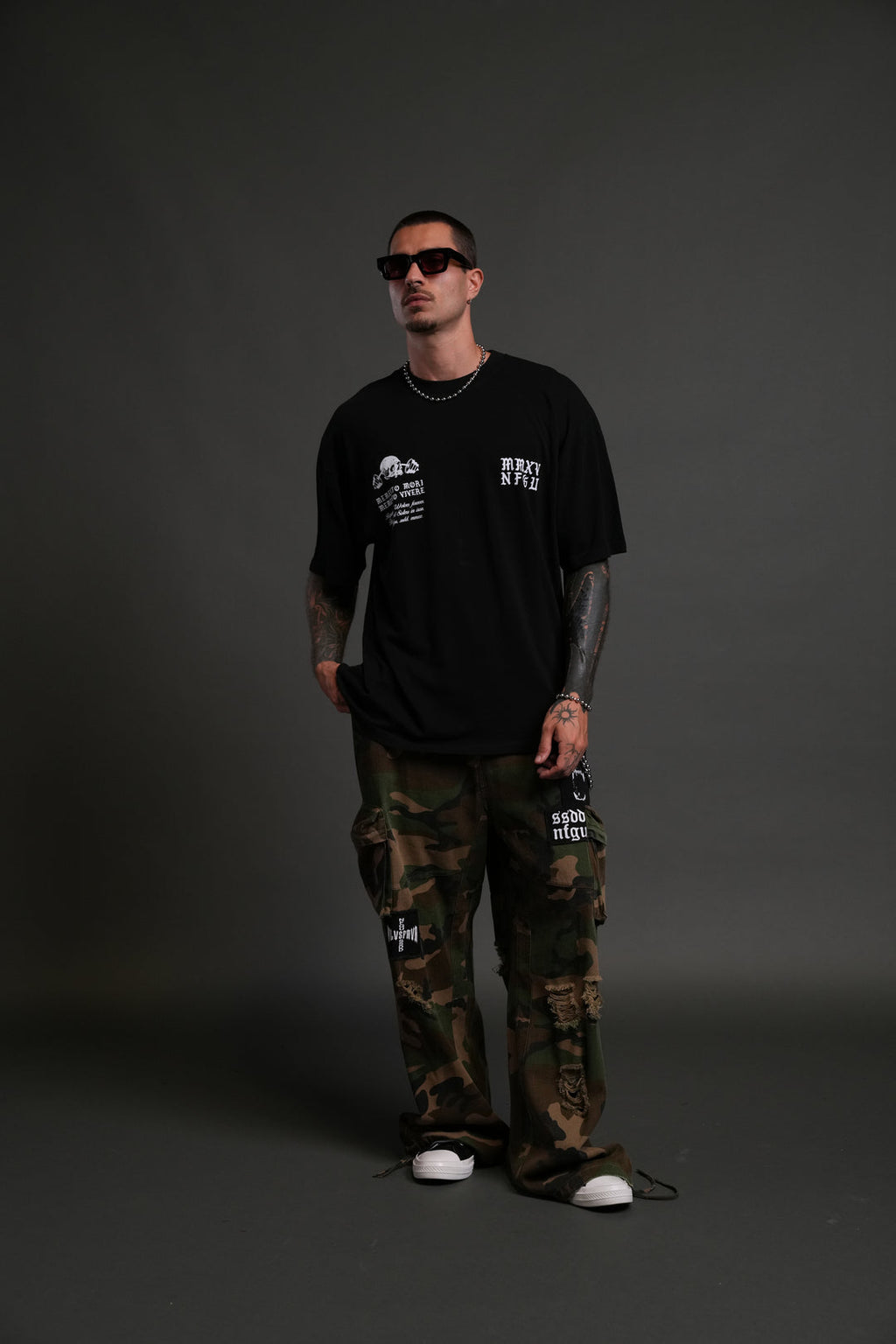 YESTERDAY'S GONE "PREMIUM" OVERSIZED TEE IN BLACK