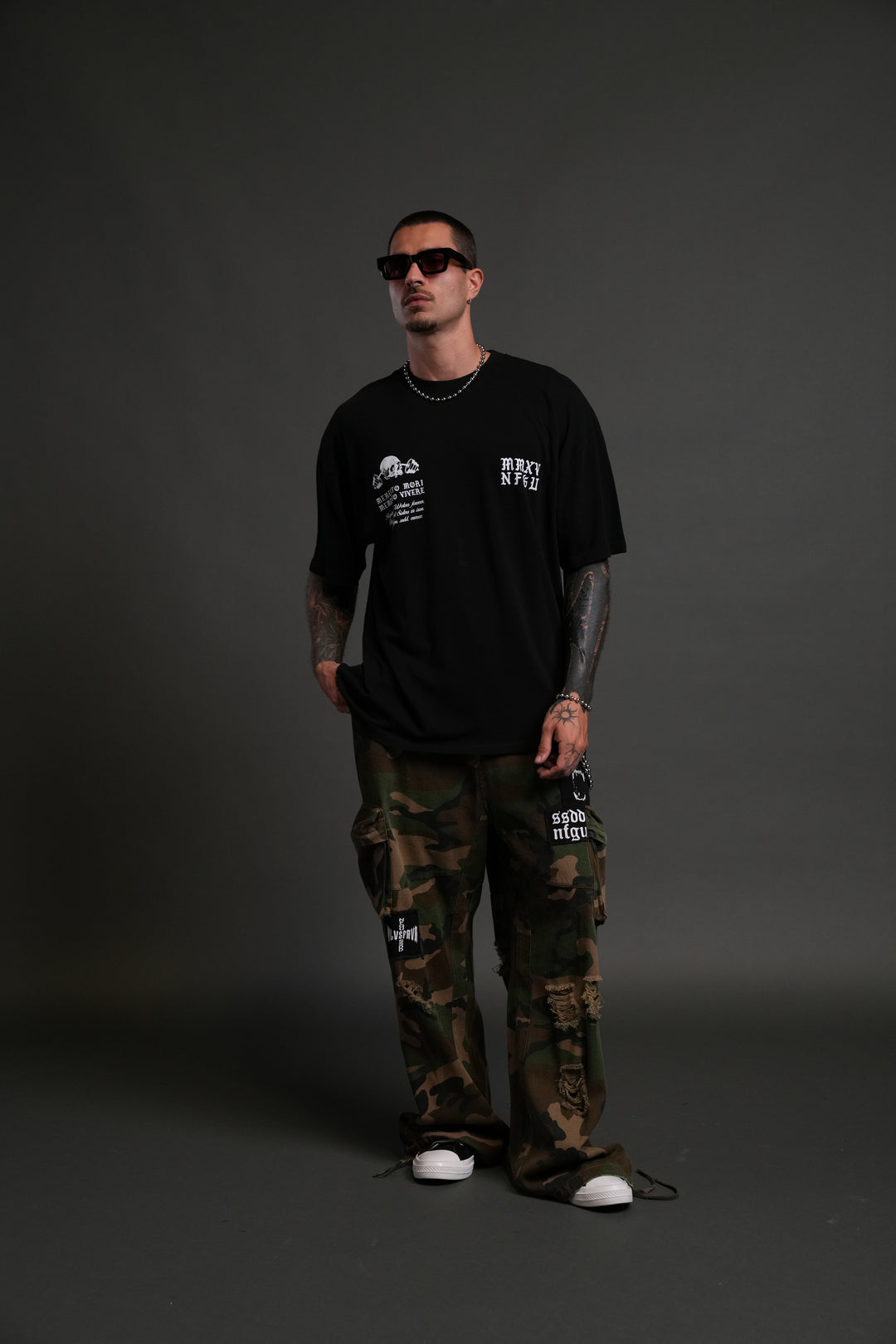 YESTERDAY'S GONE "PREMIUM" OVERSIZED TEE IN BLACK