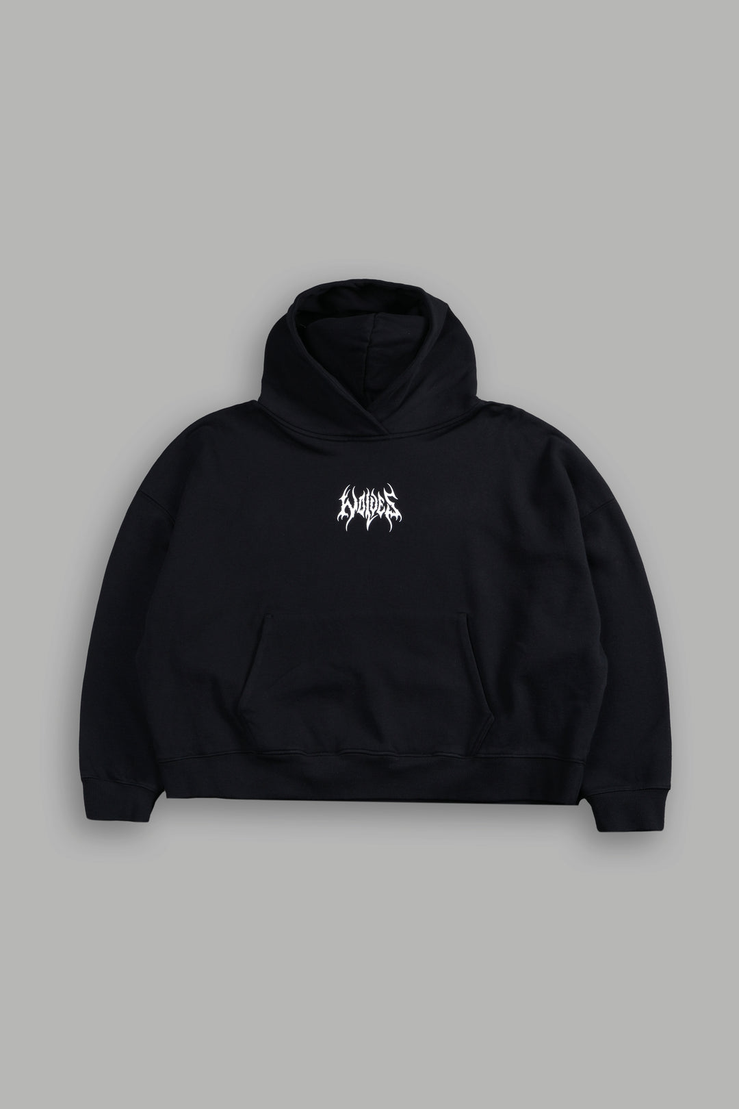 HESH CORE GRUNGE "GAGE BOX CUT" HOODIE IN BLACK