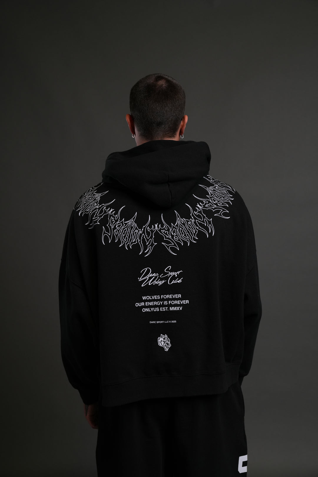HESH CORE GRUNGE "GAGE BOX CUT" HOODIE IN BLACK