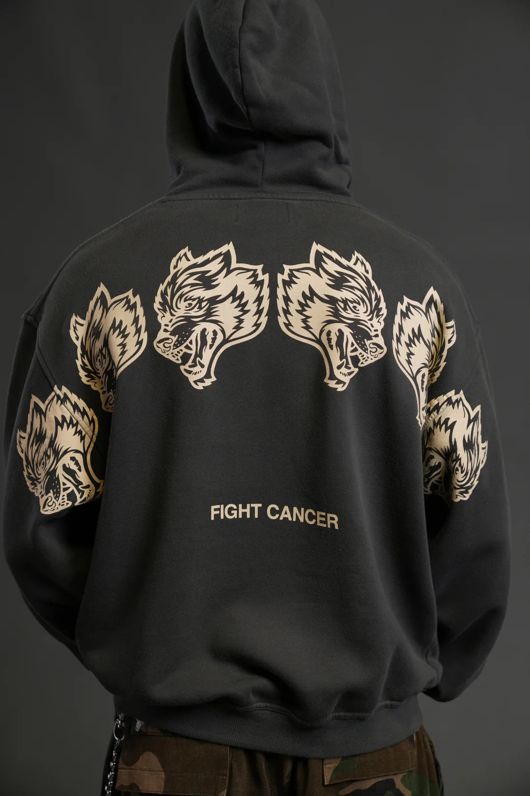 WOLVES HAVE YOUR BACK "BISHOP" HOODIE IN WOLF GRAY HALO WASH