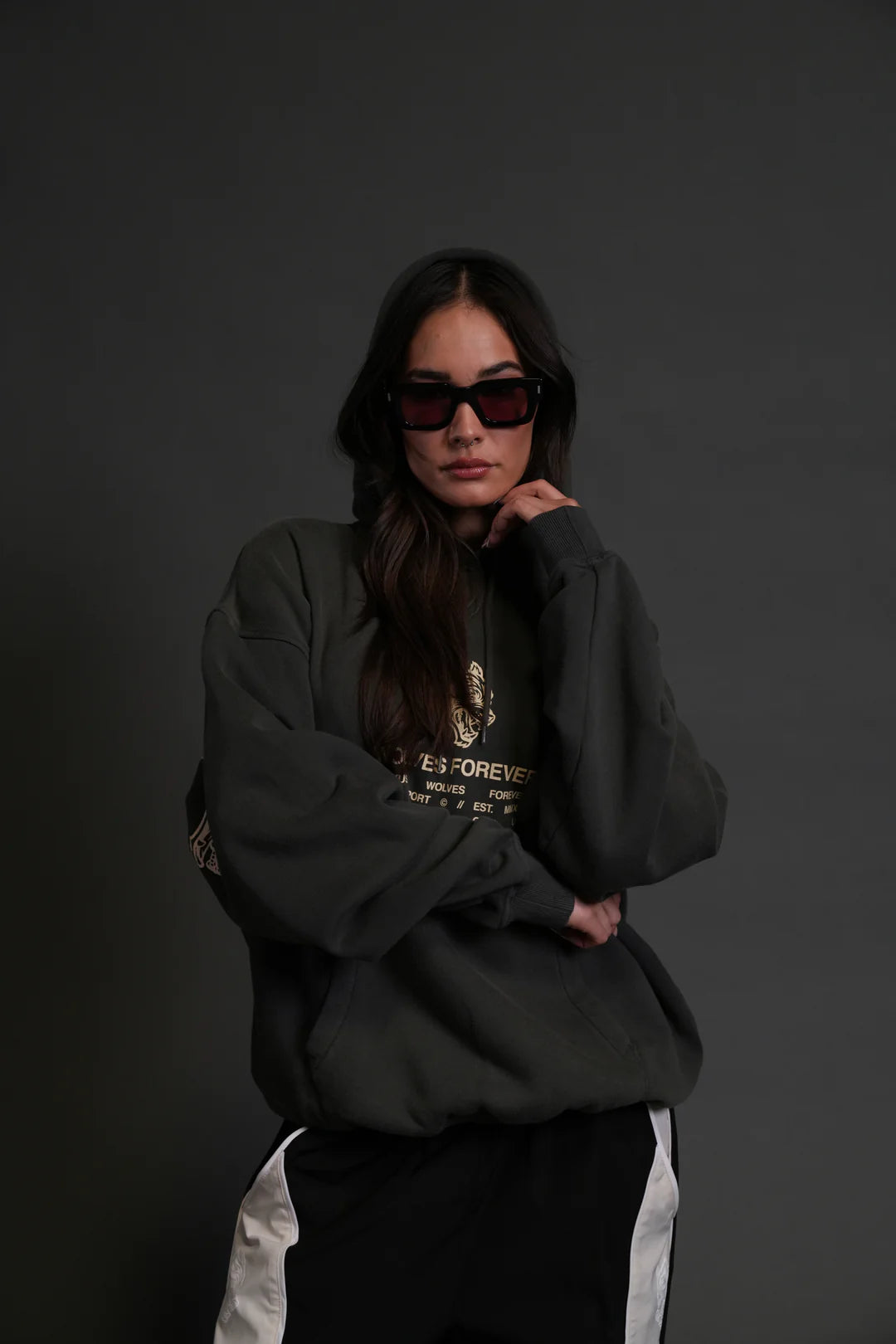 WOLVES HAVE YOUR BACK "BISHOP" HOODIE IN WOLF GRAY HALO WASH