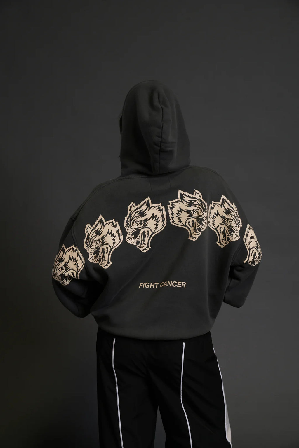 WOLVES HAVE YOUR BACK "BISHOP" HOODIE IN WOLF GRAY HALO WASH