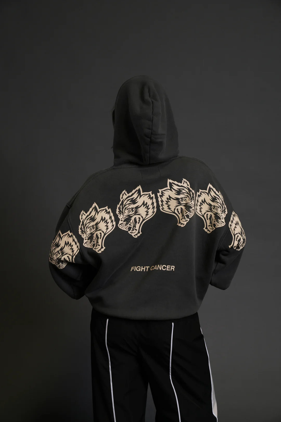WOLVES HAVE YOUR BACK "BISHOP" HOODIE IN WOLF GRAY HALO WASH