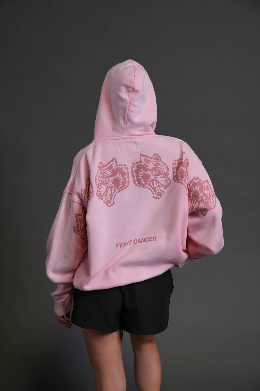 WOLVES HAVE YOUR BACK UNISEX "BISHOP" HOODIE IN CHERRY BLOSSOM HALO WASH