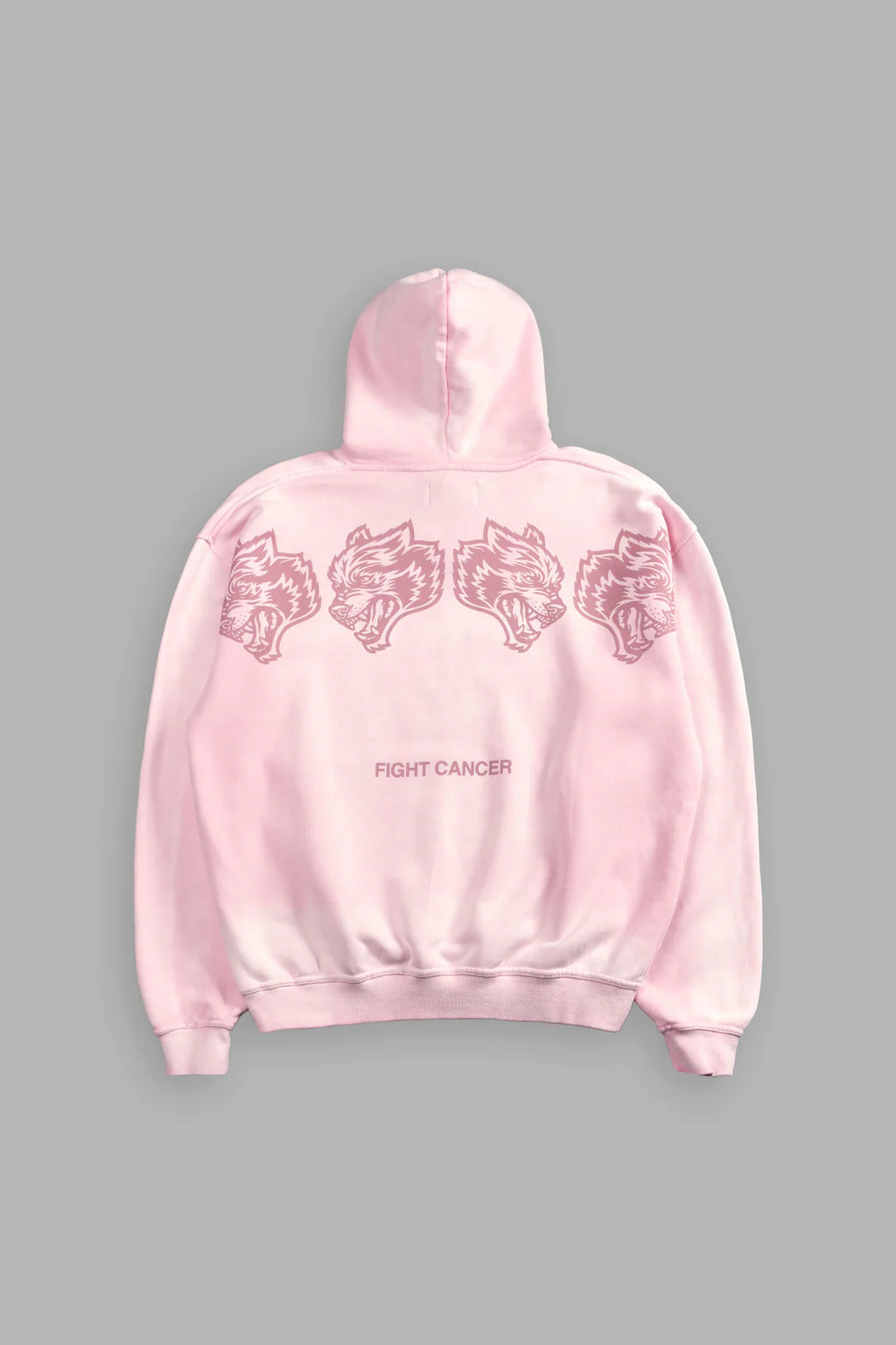 WOLVES HAVE YOUR BACK UNISEX "BISHOP" HOODIE IN CHERRY BLOSSOM HALO WASH