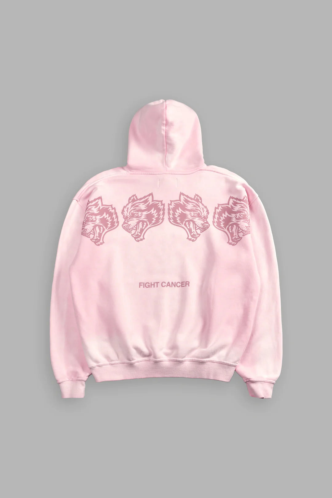 WOLVES HAVE YOUR BACK UNISEX "BISHOP" HOODIE IN CHERRY BLOSSOM HALO WASH