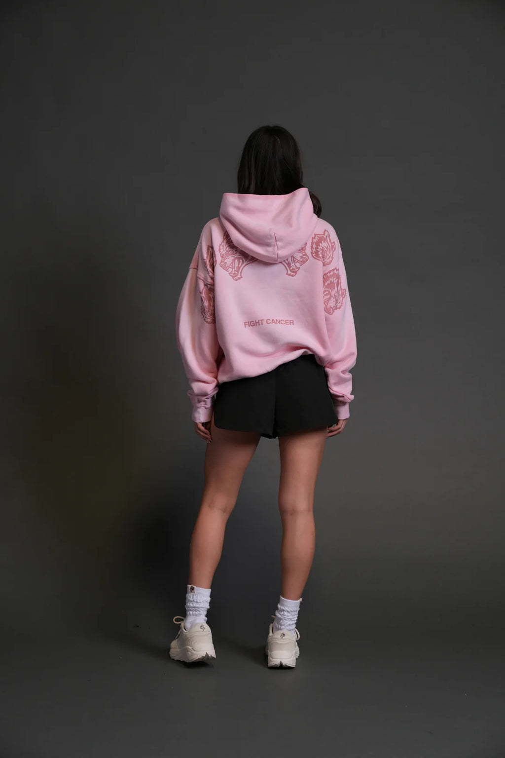 WOLVES HAVE YOUR BACK UNISEX "BISHOP" HOODIE IN CHERRY BLOSSOM HALO WASH