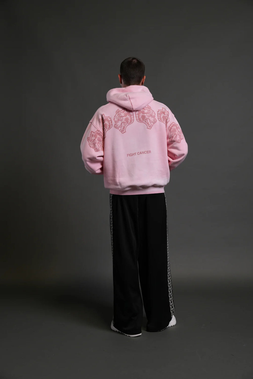 WOLVES HAVE YOUR BACK UNISEX "BISHOP" HOODIE IN CHERRY BLOSSOM HALO WASH