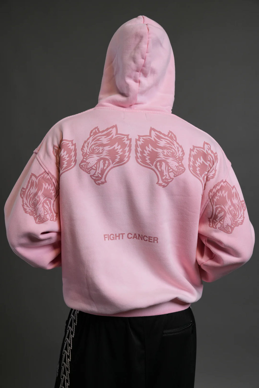 WOLVES HAVE YOUR BACK UNISEX "BISHOP" HOODIE IN CHERRY BLOSSOM HALO WASH