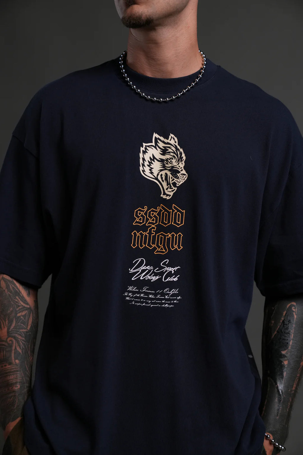 REAPER BLOSSOM "PREMIUM" OVERSIZED TEE IN NAVY