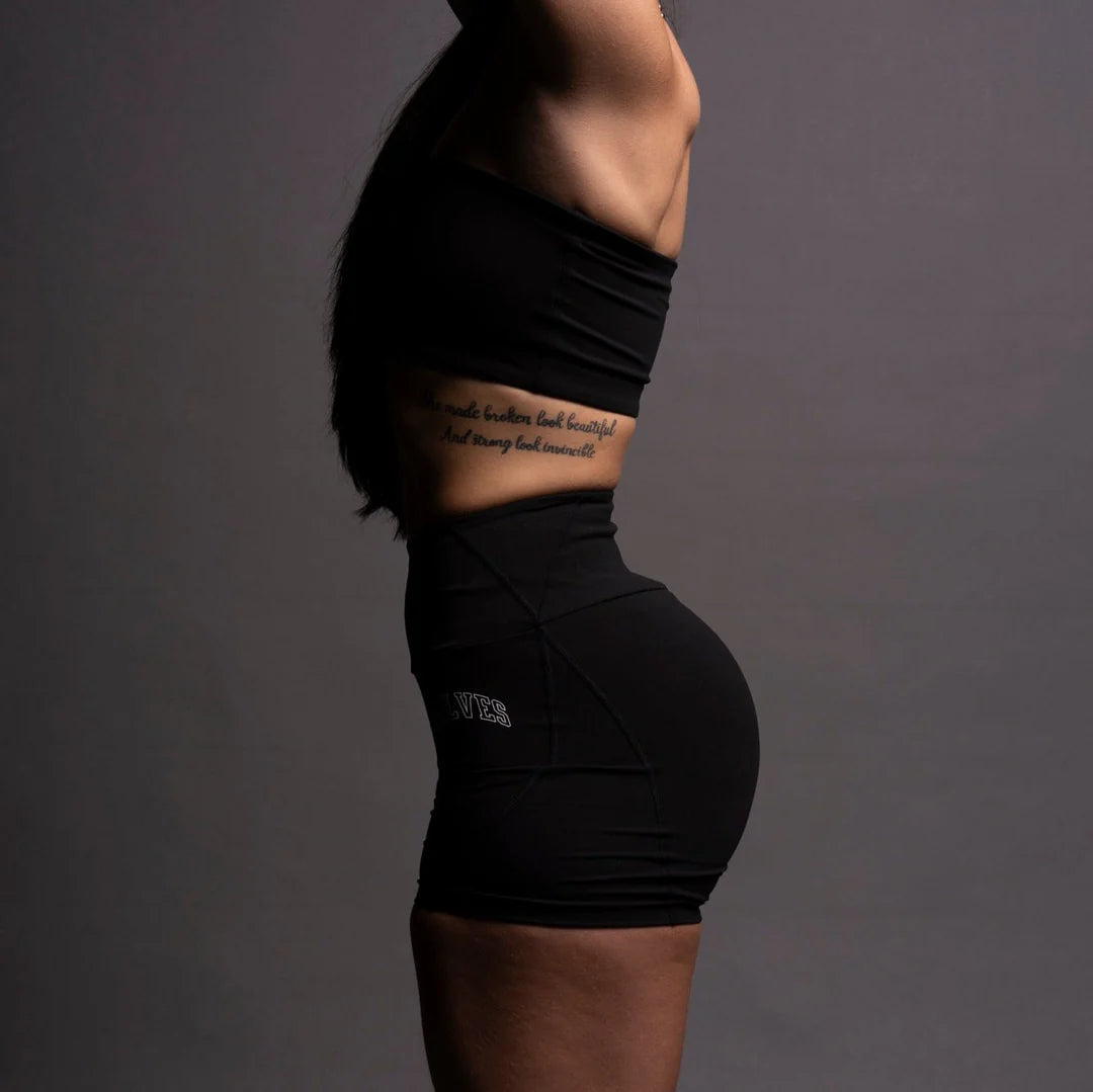 LOYALTY "ALEXA" ENERGY SHORTS IN BLACK