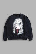 QUINN FOREVER LONDON CREWNECK IN BLACK DRIFT WASH