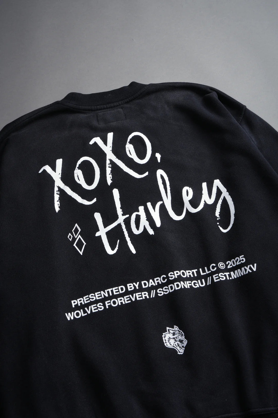 QUINN FOREVER LONDON CREWNECK IN BLACK DRIFT WASH