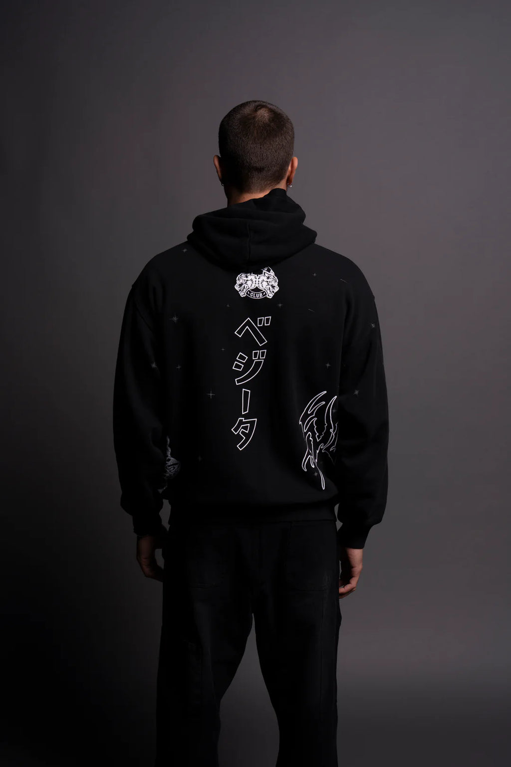 VEGETA ENERGY "PIERCE" HOODIE IN BLACK